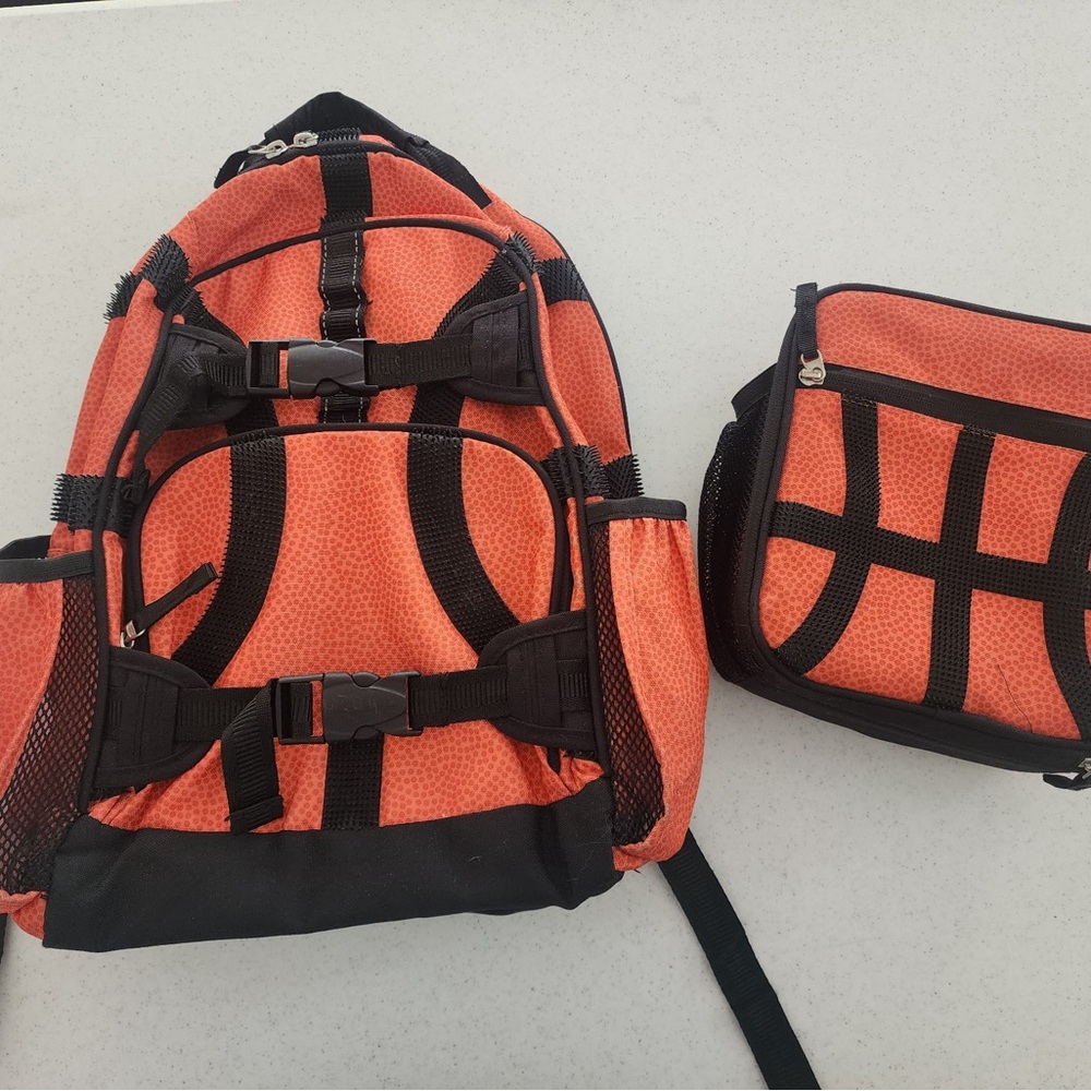 Pottery Barn Kids Orange and Black Backpack Set
